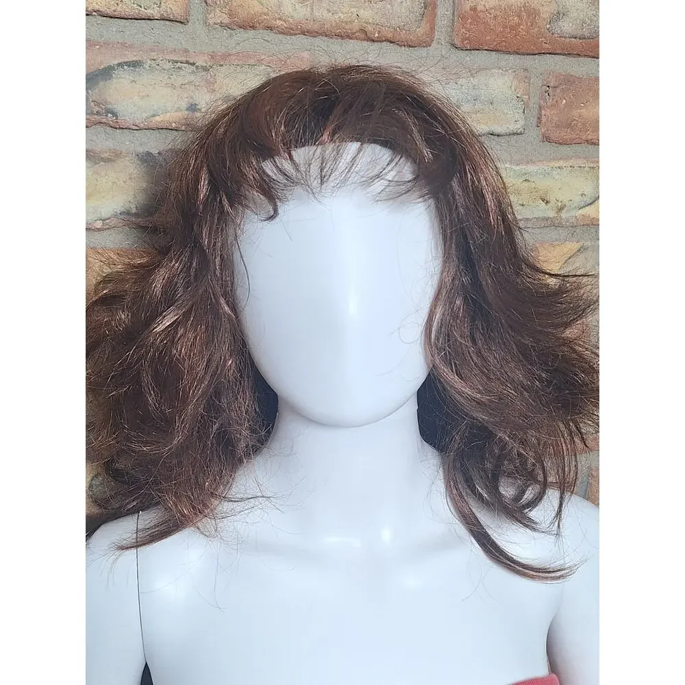 Zury Auburn Cinnamon Brown Wavy Shoulder Length Synthetic Wig Average Cap